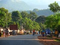 MEGA, ETHIOPIA - NOVEMBER 25, 2008: Life in the village. The central road close.