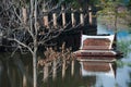 Mega floods at Ayuttaya temple in Thailand. Royalty Free Stock Photo