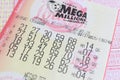 Mega Millions Florida: Close up of lottery tickets