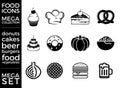 Mega Pack and Mega Set vector food icons set