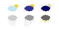 Mega pack of weather icons snow climate, sun forecast