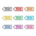 Mega price Tags icon or logo, simple illustration, color set Royalty Free Stock Photo