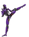 Mega purple robot super drone in a white background