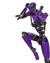 Mega purple robot super drone in a white background