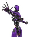 Mega purple robot super drone in a white background