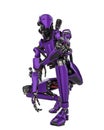 Mega purple robot super drone in a white background