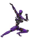 Mega purple robot super drone in a white background