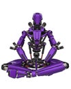 Mega purple robot super drone in a white background