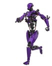 Mega purple robot super drone in a white background