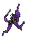 Mega purple robot super drone in a white background