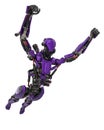 Mega purple robot super drone in a white background