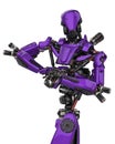 Mega purple robot super drone in a white background