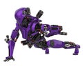 Mega purple robot super drone in a white background