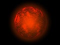 Mega red meteorite in the dark of the universe
