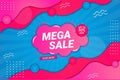 Geometric Mega Sale Abstract Background Design Fluid Shape Royalty Free Stock Photo
