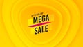 Mega sale badge. Discount banner shape. Vector