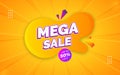 Mega sale banner with editable text effect Royalty Free Stock Photo