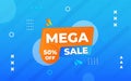 Mega sale banner with editable text effect Royalty Free Stock Photo