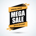 Mega sale banner. Special offer template. Discount Royalty Free Stock Photo