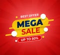 MEGA sale banner template design. Limited Time Offer special banner.