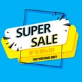 Mega sale. Big Sale banner templte yellow.special offer price Royalty Free Stock Photo