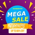 Mega sale. Big Sale banner templte yellow.special offer price Royalty Free Stock Photo