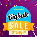 Mega sale. Big Sale banner templte yellow.special offer price Royalty Free Stock Photo