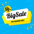 Mega sale. Big Sale banner templte yellow.special offer price Royalty Free Stock Photo