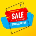 Mega sale. Big Sale banner templte yellow.special offer price Royalty Free Stock Photo