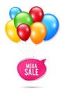 Mega sale bubble. Discount banner shape. Vector