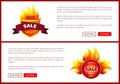 Mega Sale Burning Labels with Info About Discounts