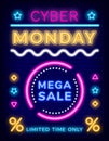 Mega Sale on Cyber Monday, Neon Board with Promo