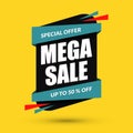 Mega sale design. Special offer concept. Discount