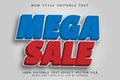 Mega Sale editable text effect 3D emboss modern style Royalty Free Stock Photo