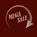 Mega sale. Imitation of embroidery to decorate your ideas. Vector Royalty Free Stock Photo