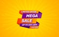Mega sale limited offer banner template with editable text effect Royalty Free Stock Photo