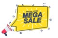 Mega sale. Megaphone with a cloud for text and your super offer