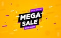 Mega sale poster, sale banner design template with 3d editable text effect Royalty Free Stock Photo