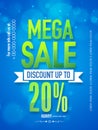 Mega sale poster, banner or flyer design.