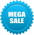 Mega sale seal stamp badge blue Royalty Free Stock Photo