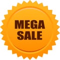 Mega sale seal stamp badge orange Royalty Free Stock Photo