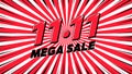 11.11 Mega sale shopping day font expression pop art comic style banner template