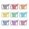 Mega sale sticker icon or logo, color set Royalty Free Stock Photo