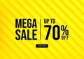 Mega Sale, Summer sale banner. Yellow background special offers and promotion template design. Royalty Free Stock Photo