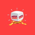 Mega sale symbol with overfilled gift box