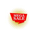 Mega Sale tag. Special offer, big sale, discount, best price, Mega sale banner isolated on white background Royalty Free Stock Photo