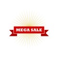 Mega Sale tag. Special offer, big sale, discount, best price, Mega sale banner isolated on white background Royalty Free Stock Photo