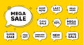 Mega Sale tag. Special offer price sign. Offer speech bubble icons. Vector Royalty Free Stock Photo