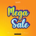Mega sale text effect Royalty Free Stock Photo