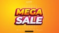 Mega sale text effect Royalty Free Stock Photo